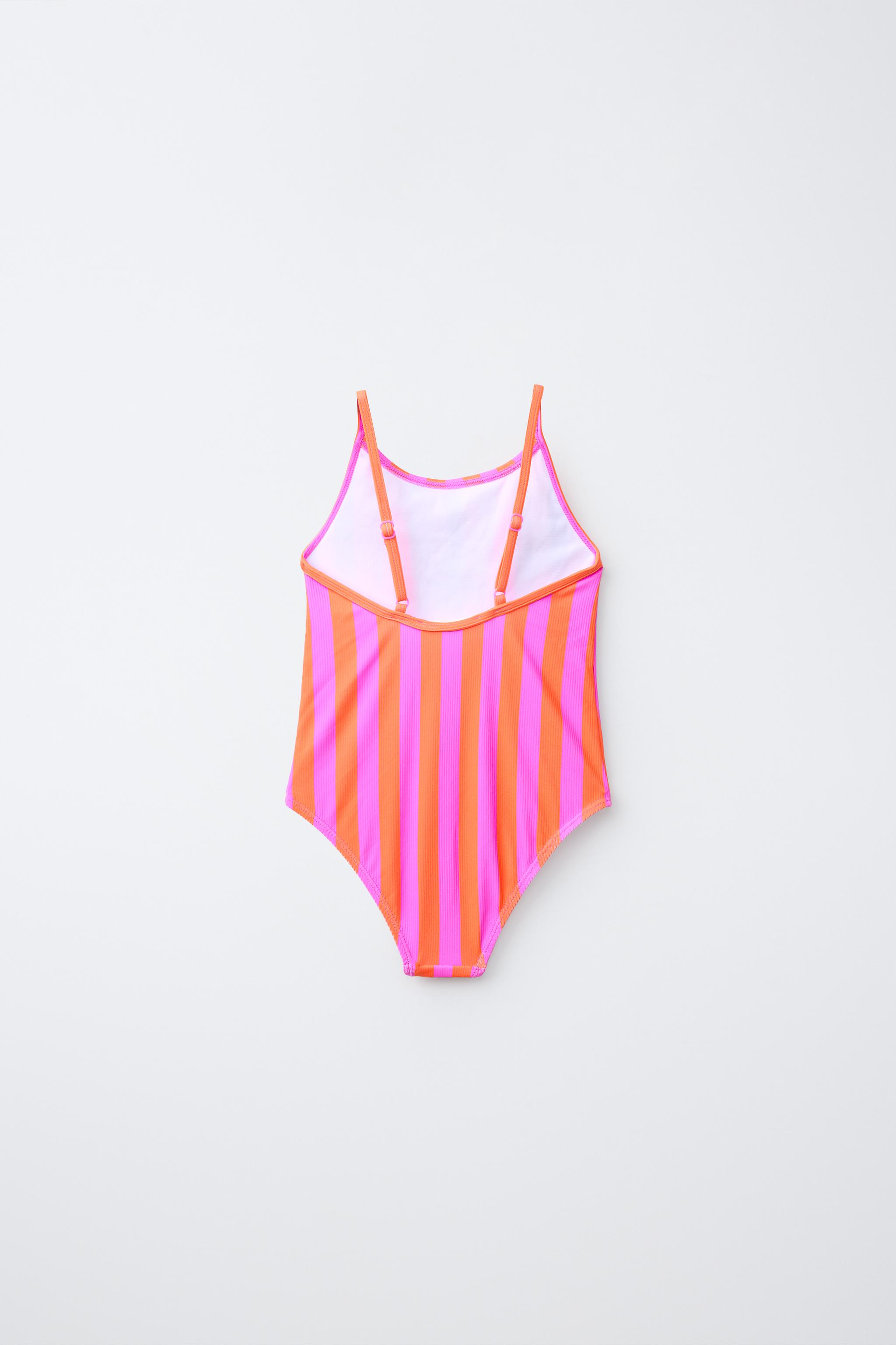 6-14 YEARS / STRIPED TEXT LA JOLLA BEACH SWIMSUIT